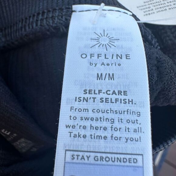 Offline by Aerie seamless cable 7/8 leggings  high waisted NWT black medium - Picture 5 of 11